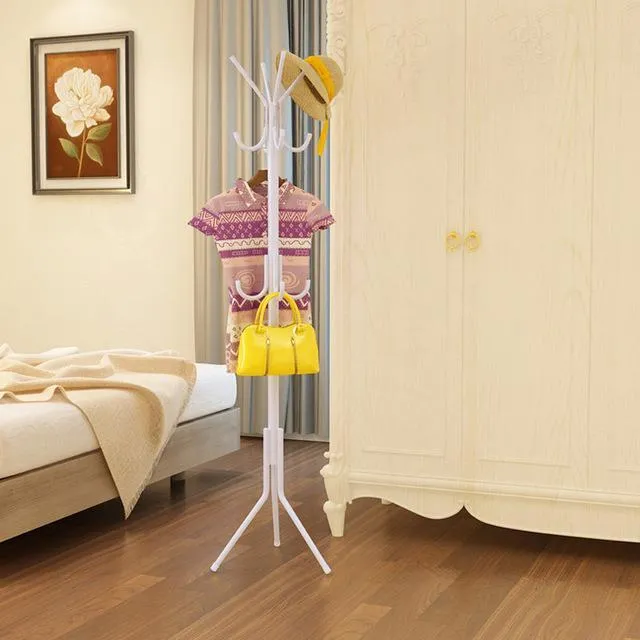 12 Hooks Iron Coat Rack Hanging Hanger Floor Interior Interior Hall Bedroom Fashion Iron Clothes Rack Hats Bags Clothes Shelf