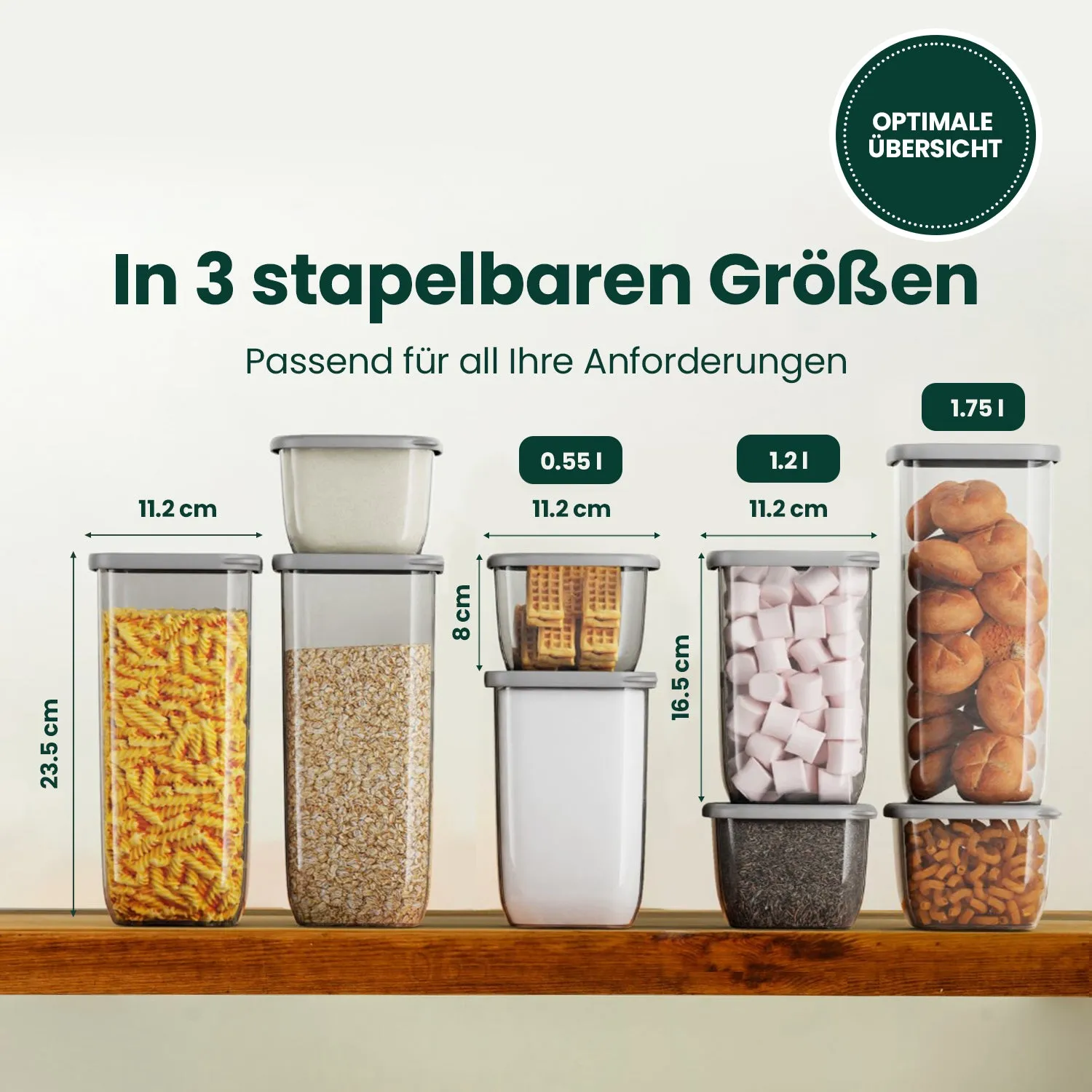 12x1200 ml - Vorratsdosen mit Deckel