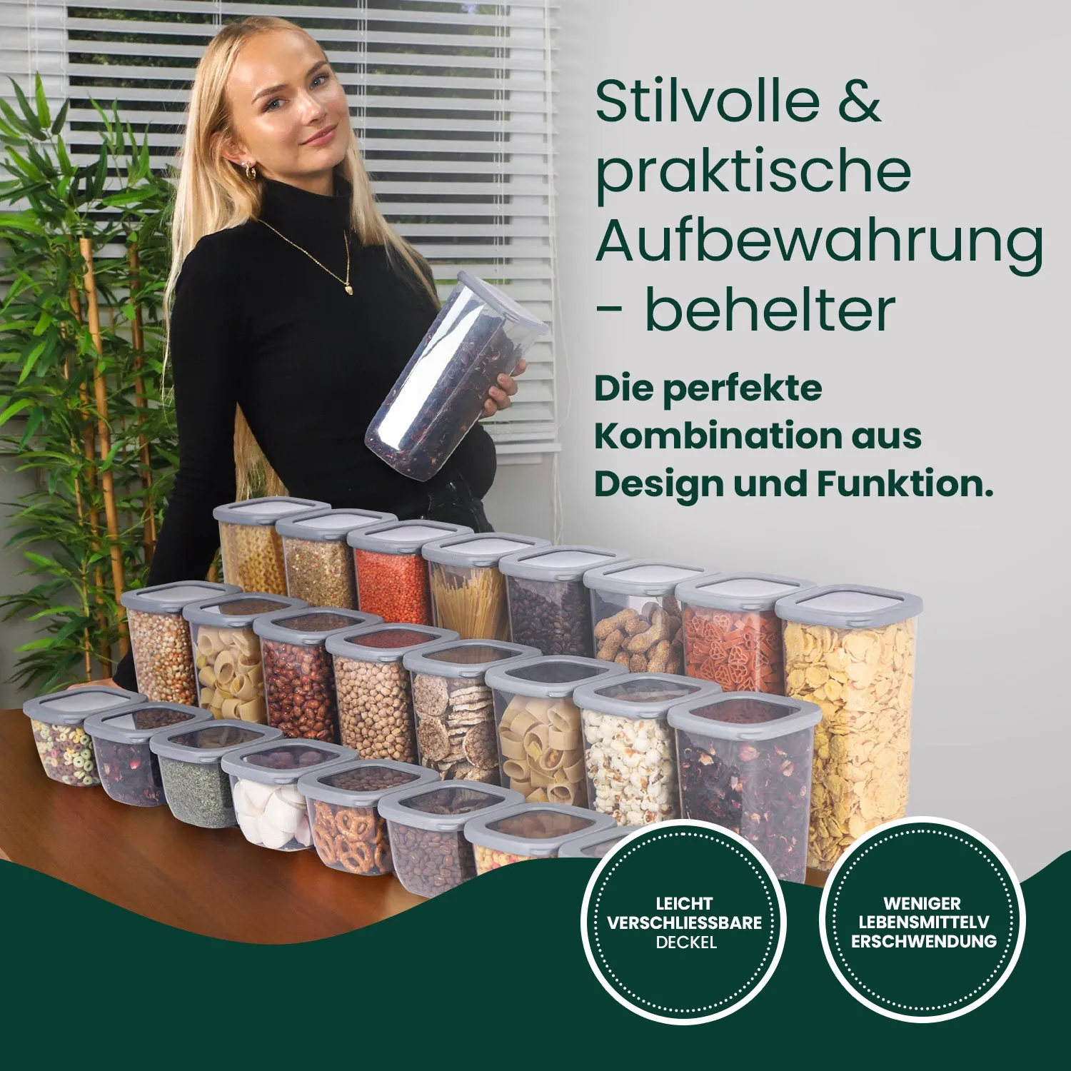 12x1200 ml - Vorratsdosen mit Deckel