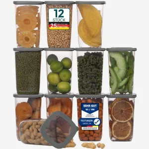 12x1200 ml - Vorratsdosen mit Deckel