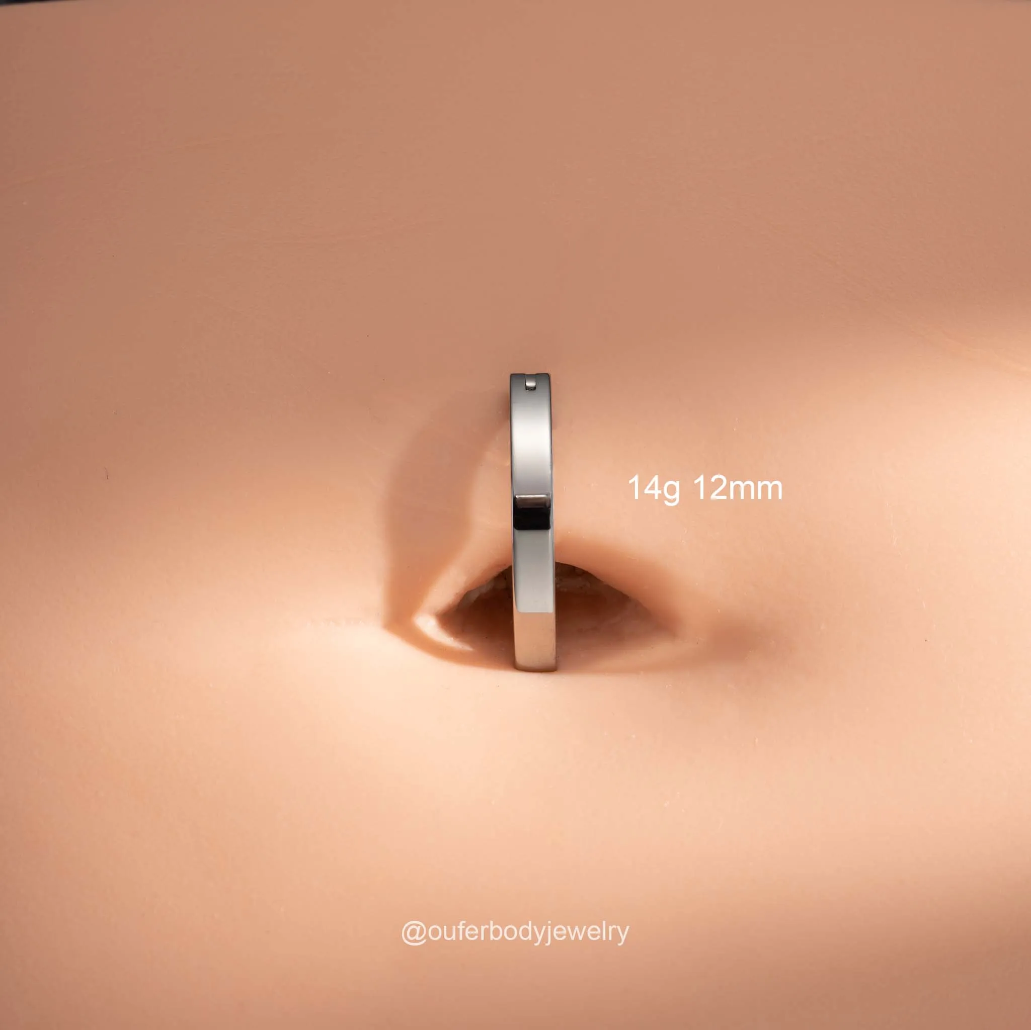 14G 10-14mm Clicker Titanium Belly Piercing Ring Hoop
