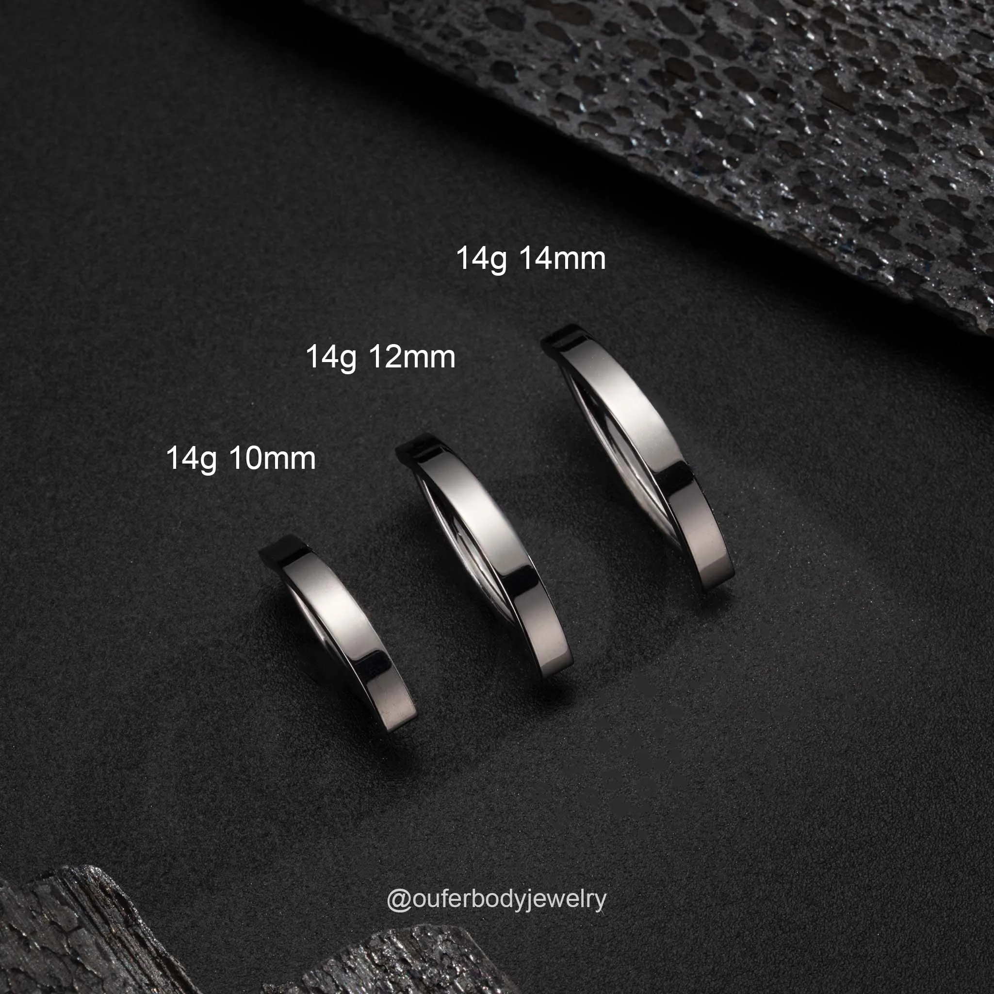 14G 10-14mm Clicker Titanium Belly Piercing Ring Hoop