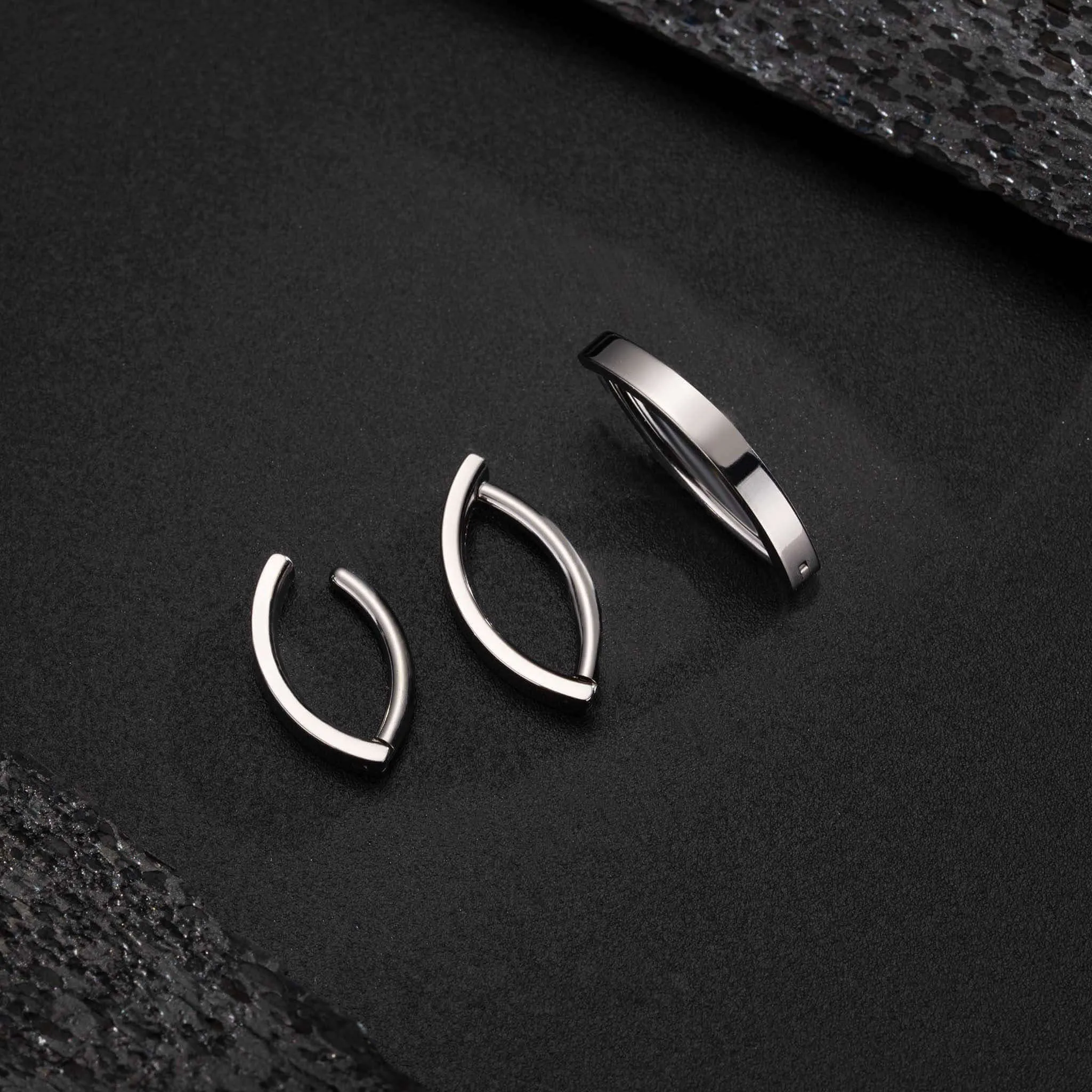 14G 10-14mm Clicker Titanium Belly Piercing Ring Hoop