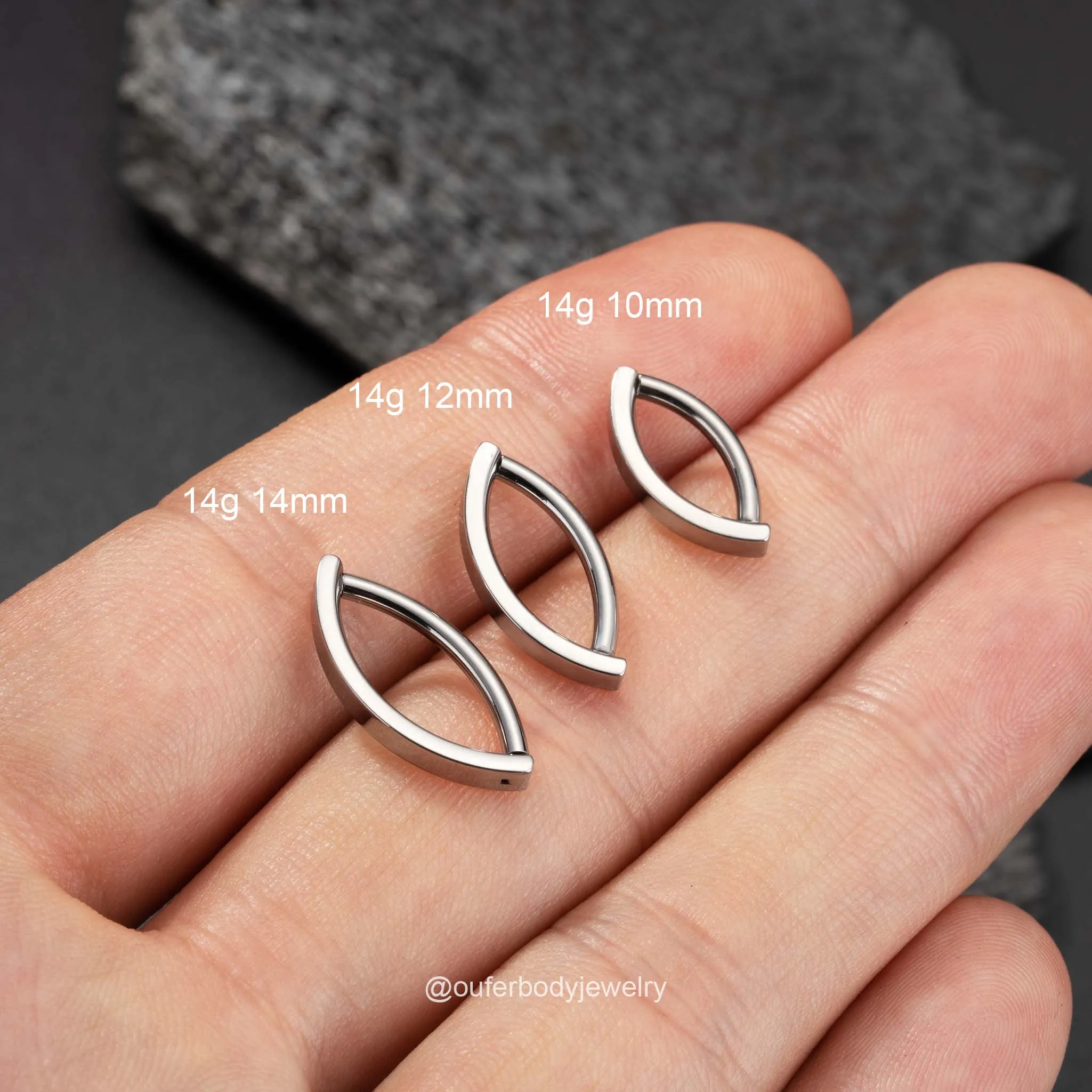 14G 10-14mm Clicker Titanium Belly Piercing Ring Hoop