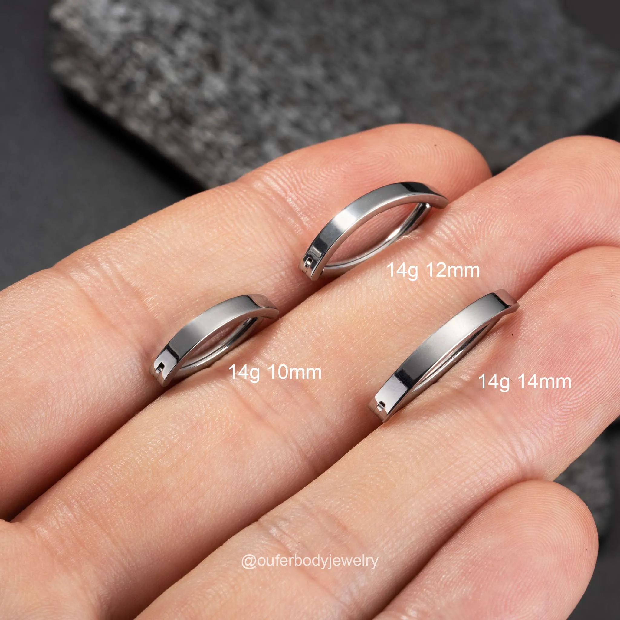 14G 10-14mm Clicker Titanium Belly Piercing Ring Hoop