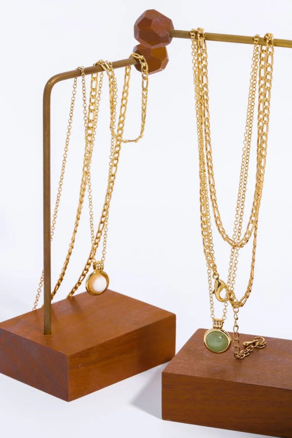 14k Gold Dipped Aventurine Pendant Necklace