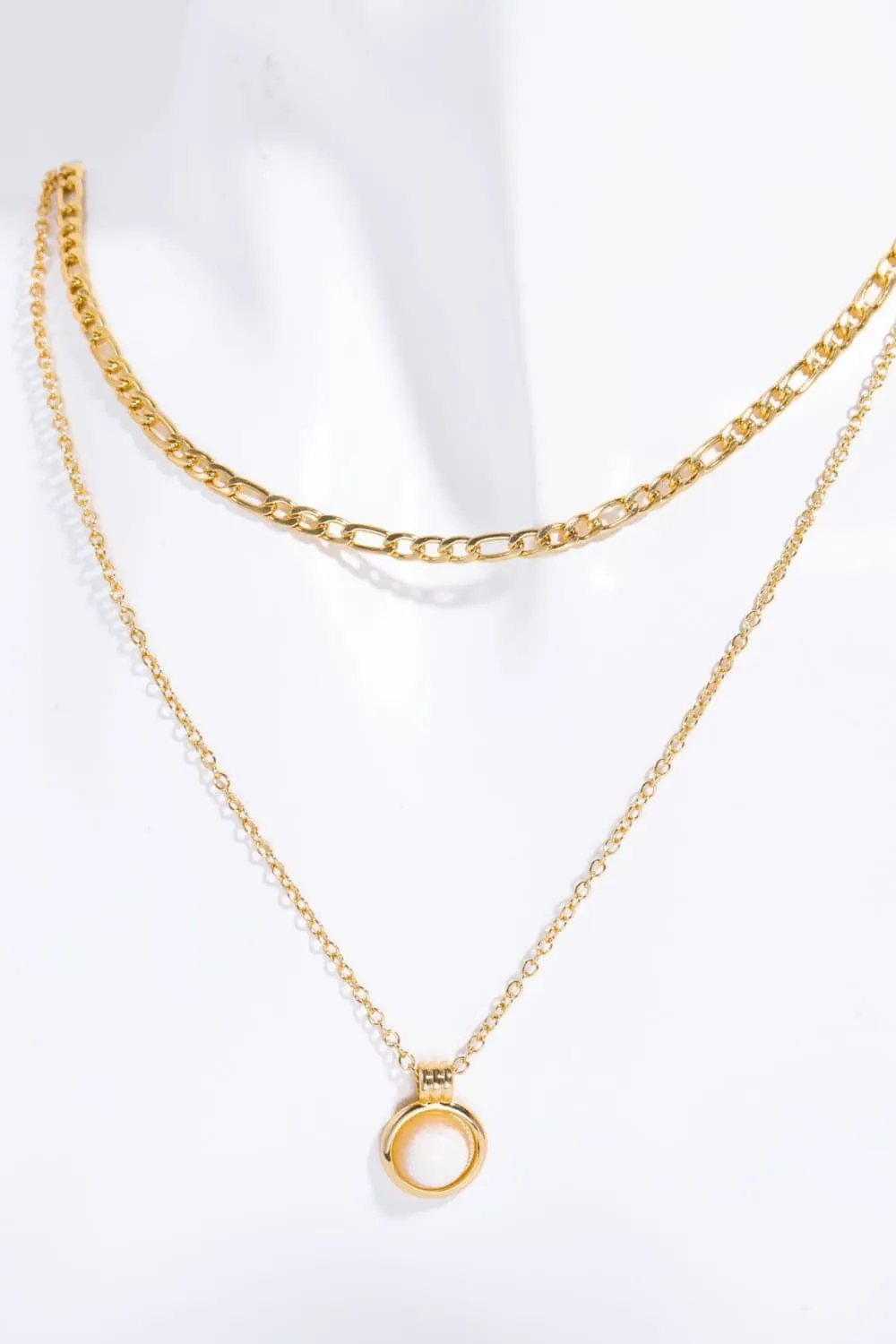 14k Gold Dipped Aventurine Pendant Necklace