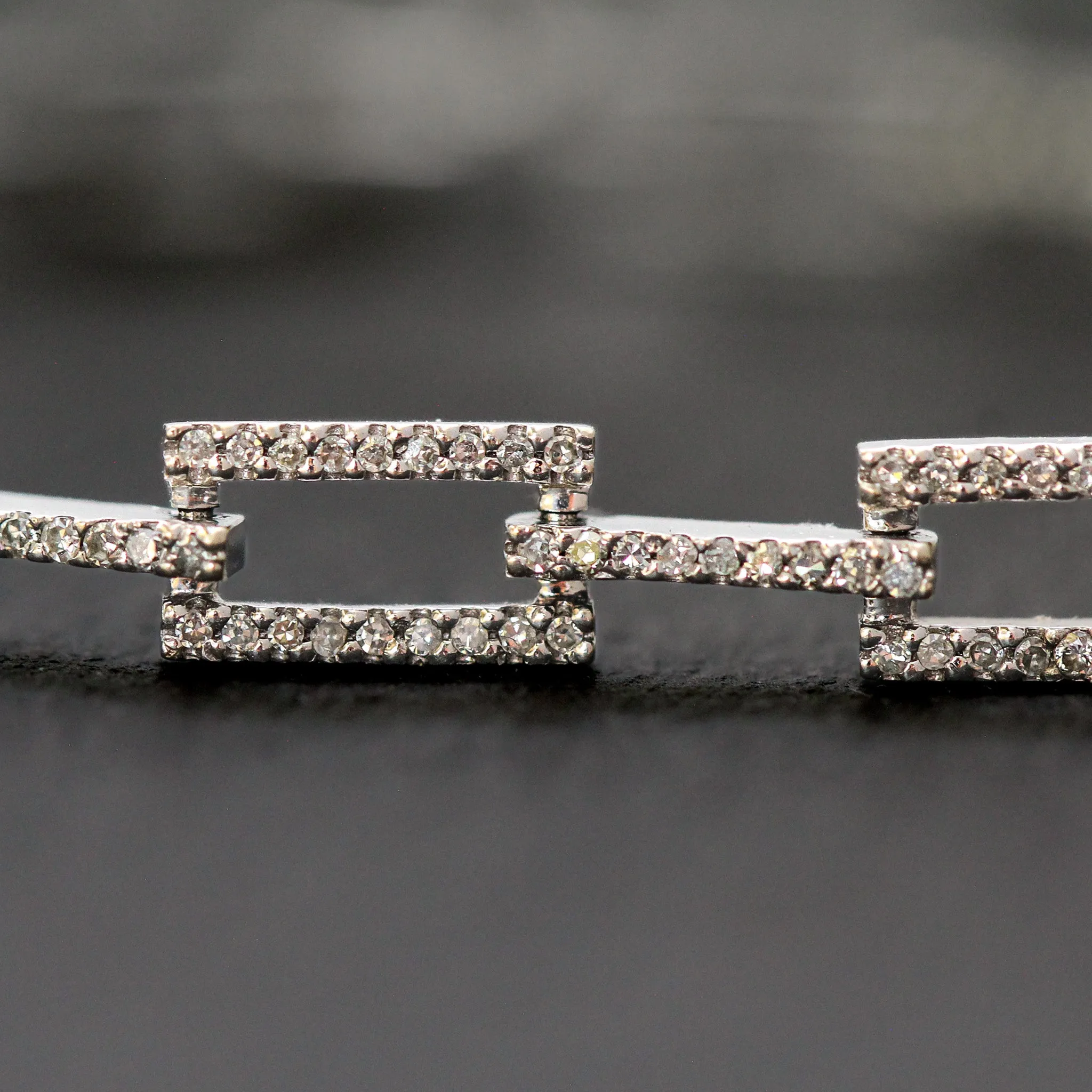 14k White Gold Diamond Link Tennis Bracelet