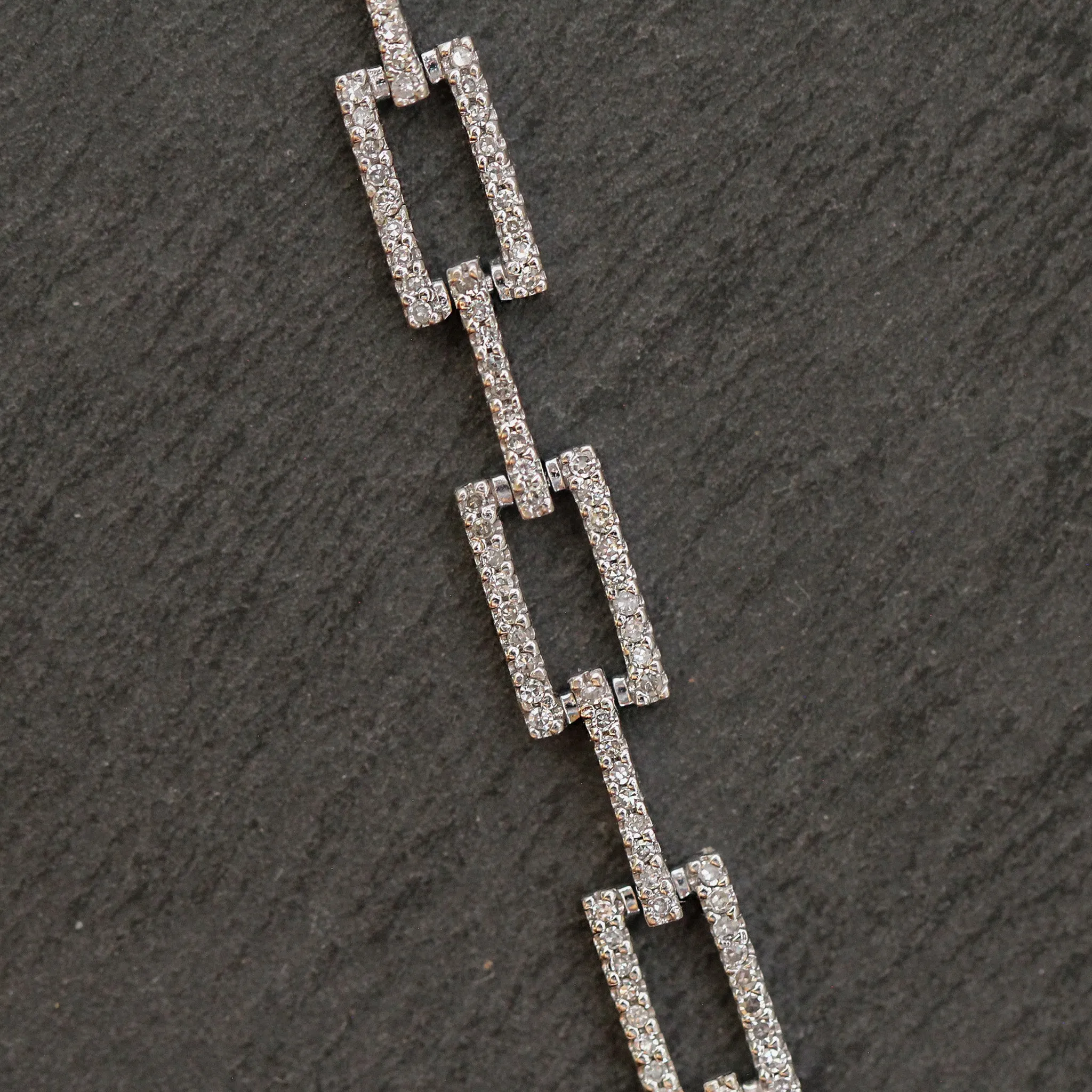 14k White Gold Diamond Link Tennis Bracelet