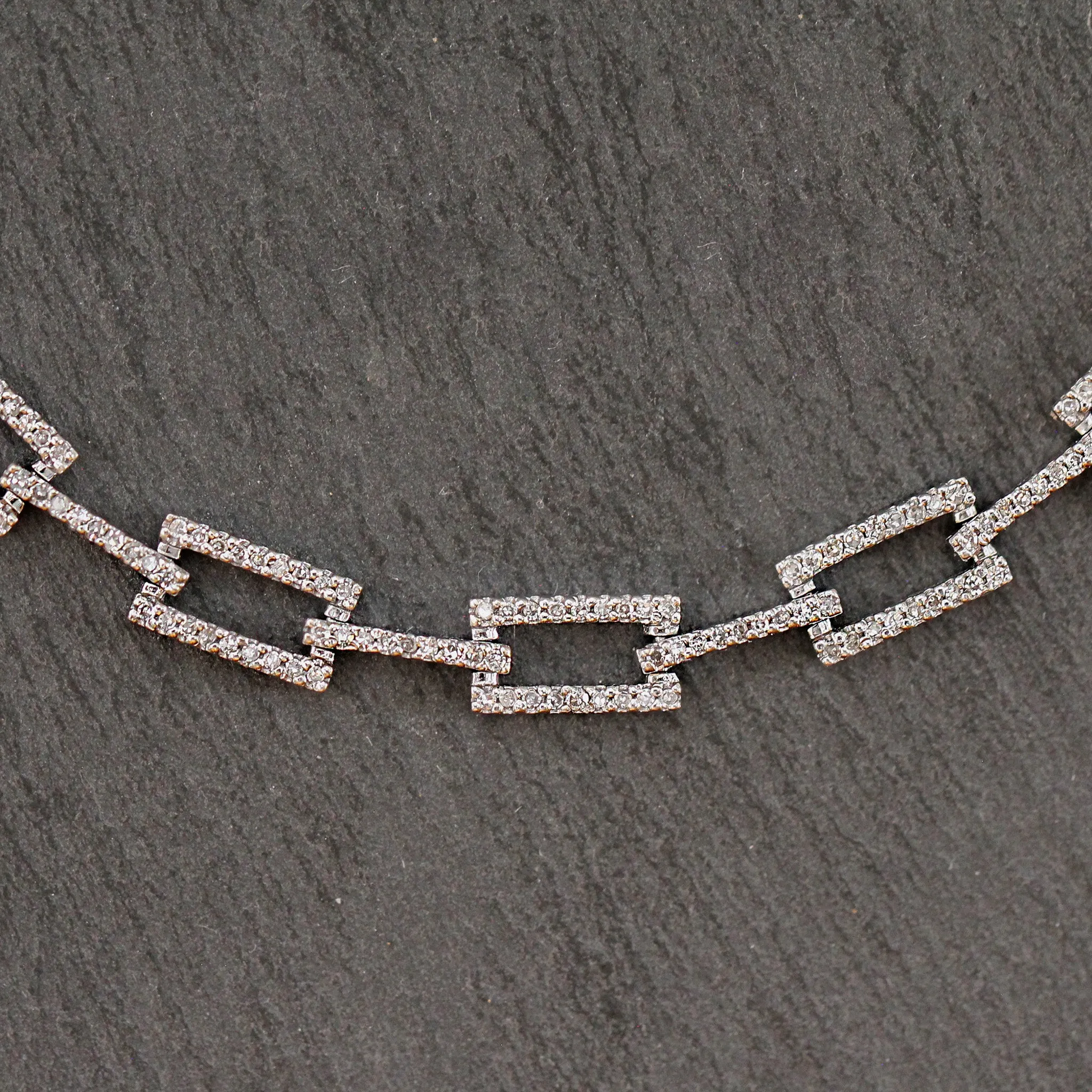 14k White Gold Diamond Link Tennis Bracelet
