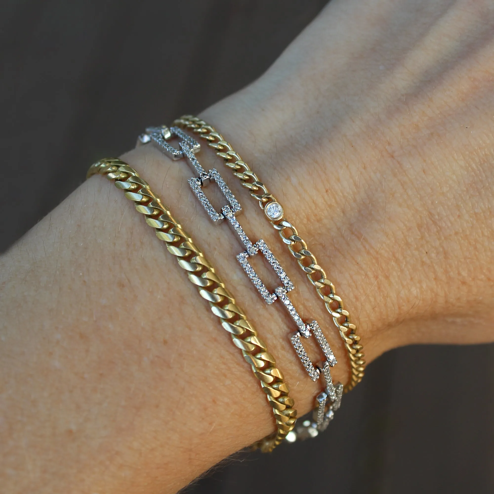 14k White Gold Diamond Link Tennis Bracelet