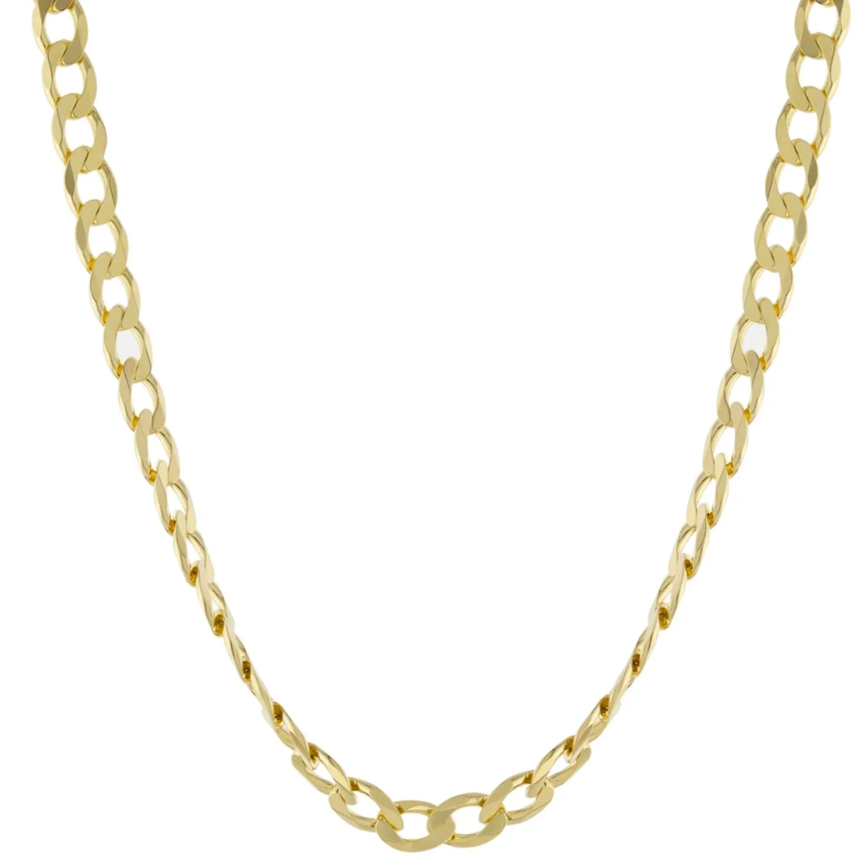 150 Flat Curb Chain Necklace 24" - Gold