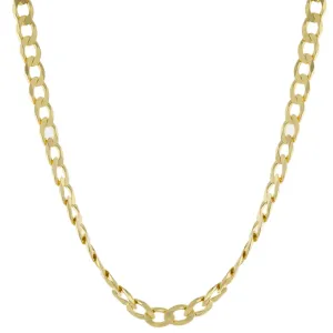 150 Flat Curb Chain Necklace 24" - Gold