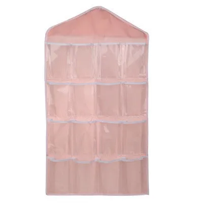 16 Grid Underwear Bras Socks Ties Shoes Storage Bag Clothing Organizer Box Hanging Bags