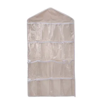 16 Grid Underwear Bras Socks Ties Shoes Storage Bag Clothing Organizer Box Hanging Bags