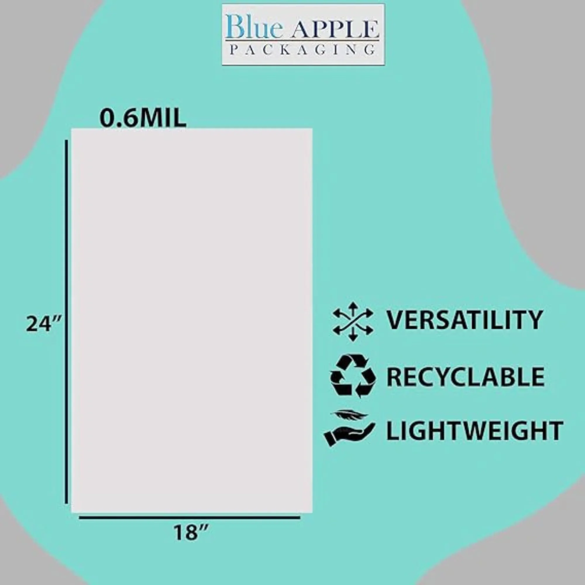 18X24 inches Utility Poly Bags with Twist Ties 0.6 mil HDPE