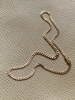 1968 Swedish Vintage Graduated curb necklace in 18k gold - 17.7 inch length