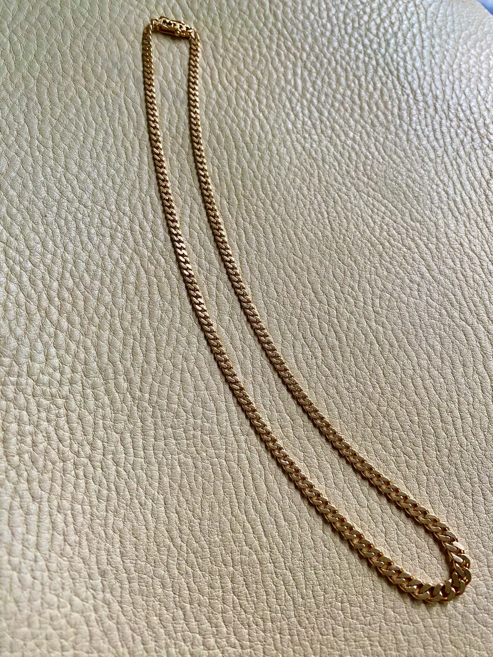1968 Swedish Vintage Graduated curb necklace in 18k gold - 17.7 inch length