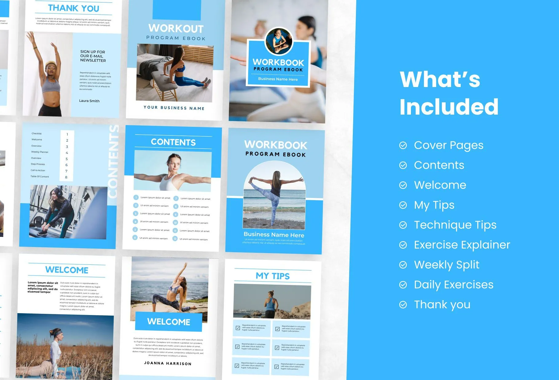 21 Page Workout Program Ebook Navagio Canva Templates