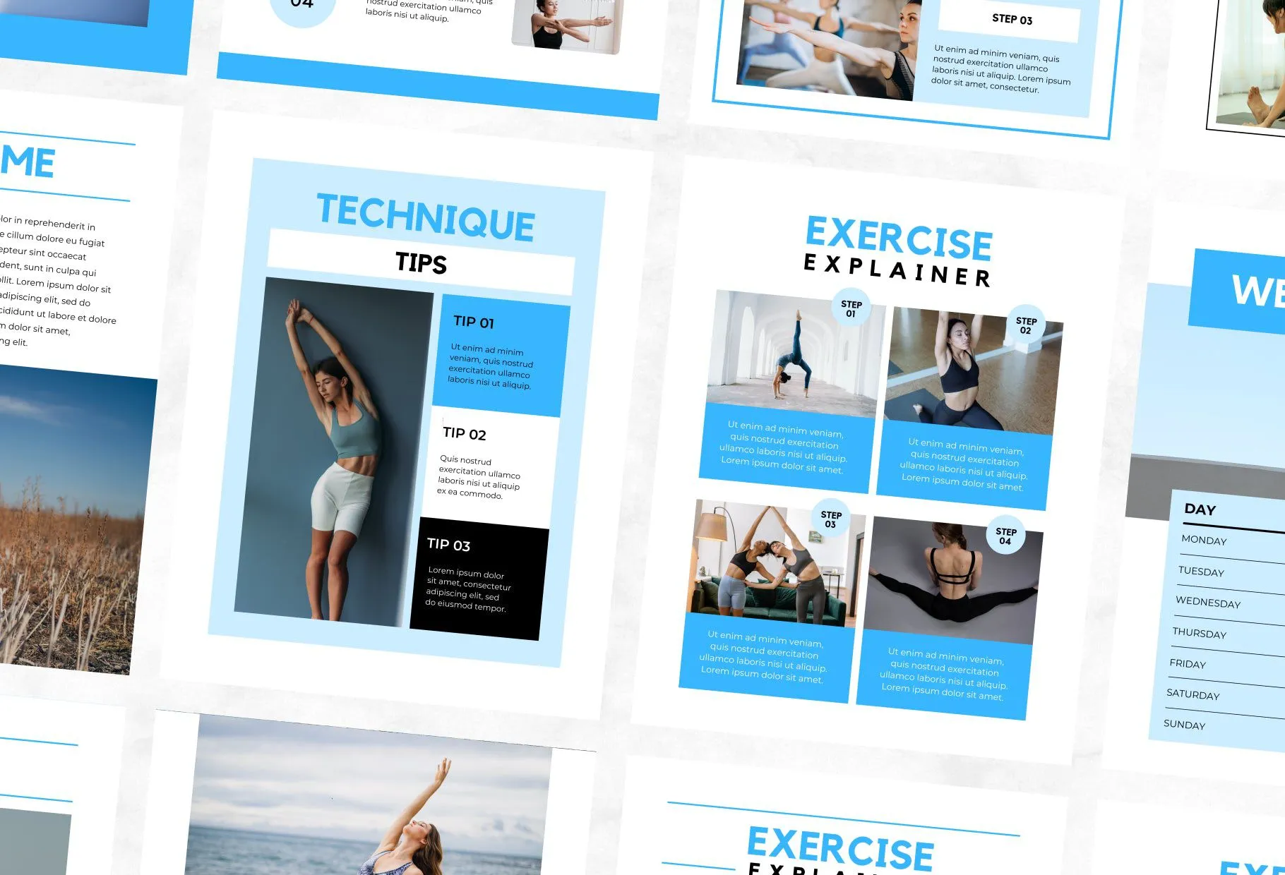 21 Page Workout Program Ebook Navagio Canva Templates