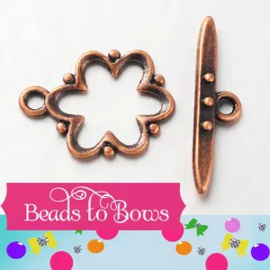 24mm Red Copper Toggle Clasps, Bubblegum Copper clasp, Chunky necklace supply, Bubblegum Necklace supply clasp, Finding, Bead supply