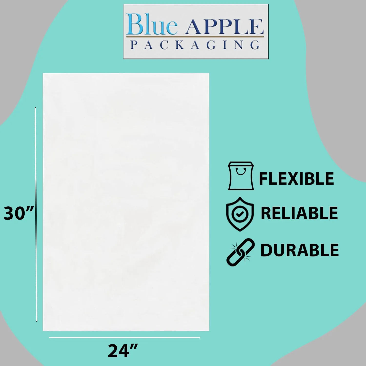 24X30 inches Clear Flat Poly Bags 3Mil Open Top (LDPE)