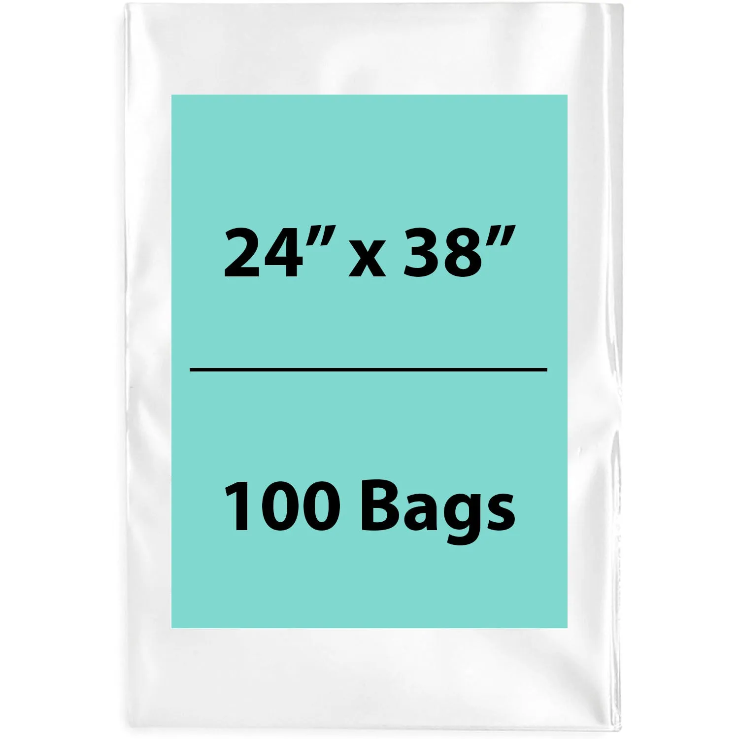 24X38 inches Clear Flat Poly Bags 1.5Mil Open Top (LDPE)