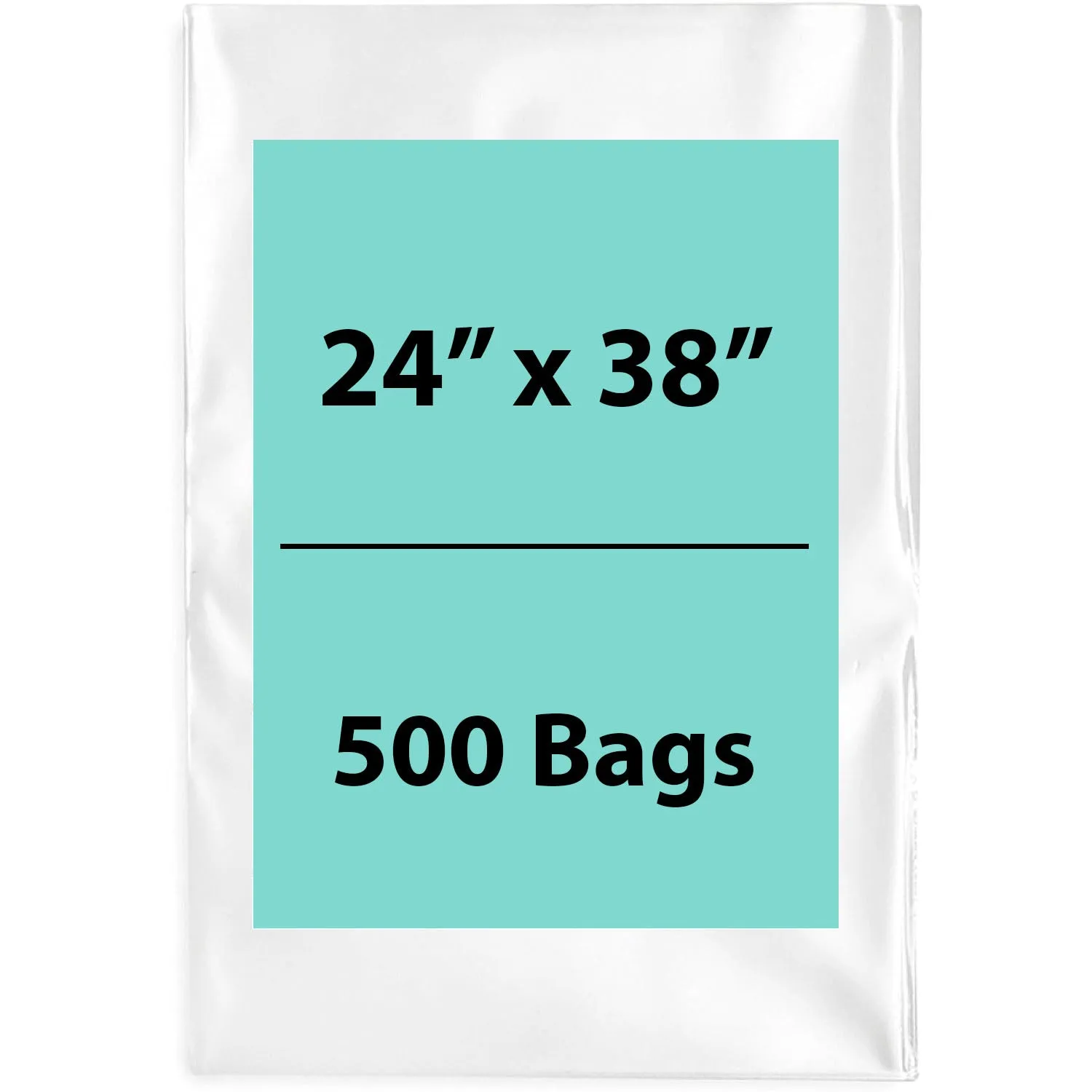 24X38 inches Clear Flat Poly Bags 1.5Mil Open Top (LDPE)