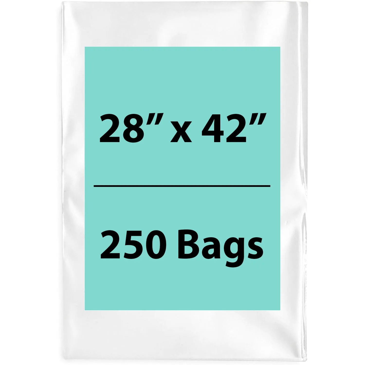 28X42 inches Clear Flat Poly Bags 2Mil Open Top (LDPE)