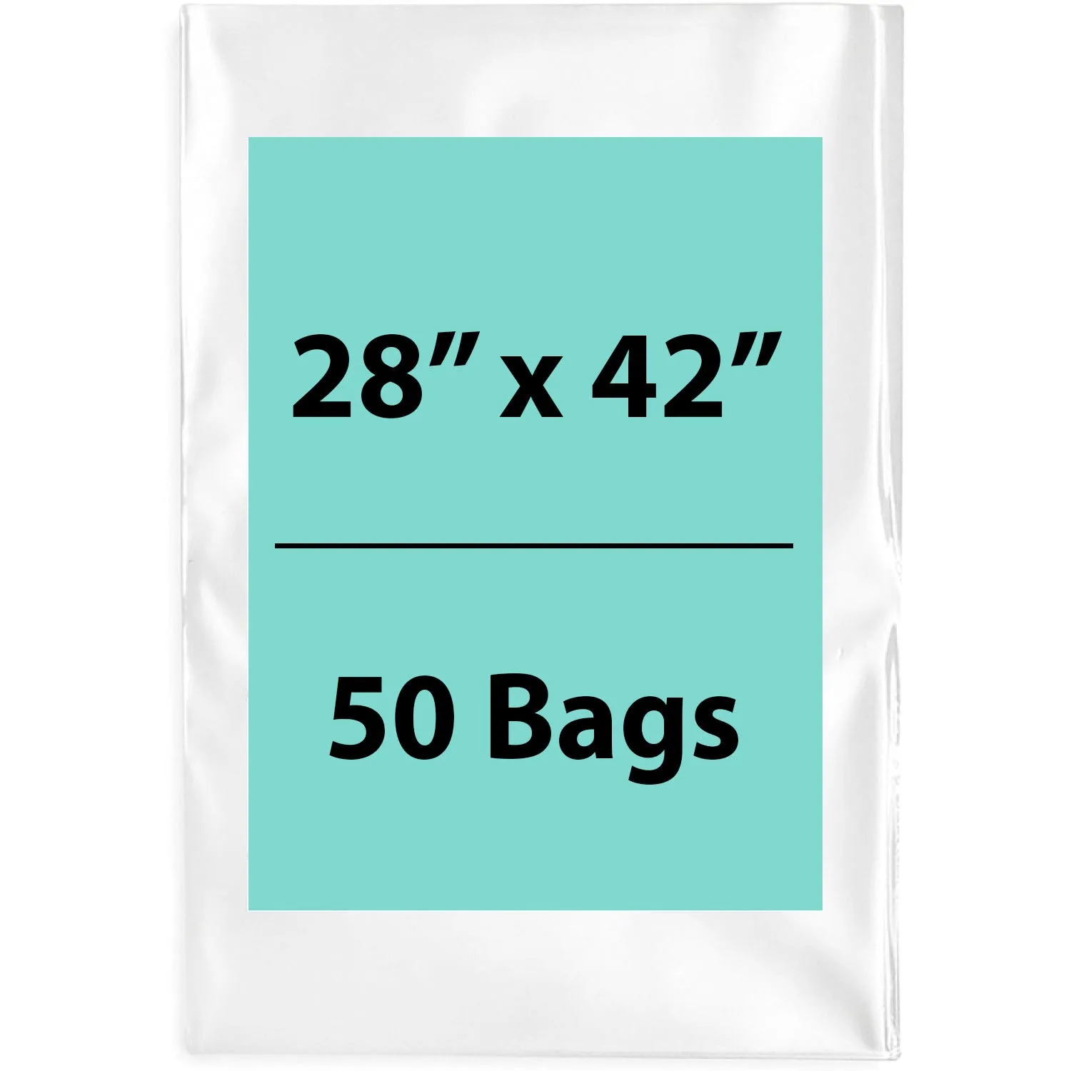 28X42 inches Clear Flat Poly Bags 2Mil Open Top (LDPE)
