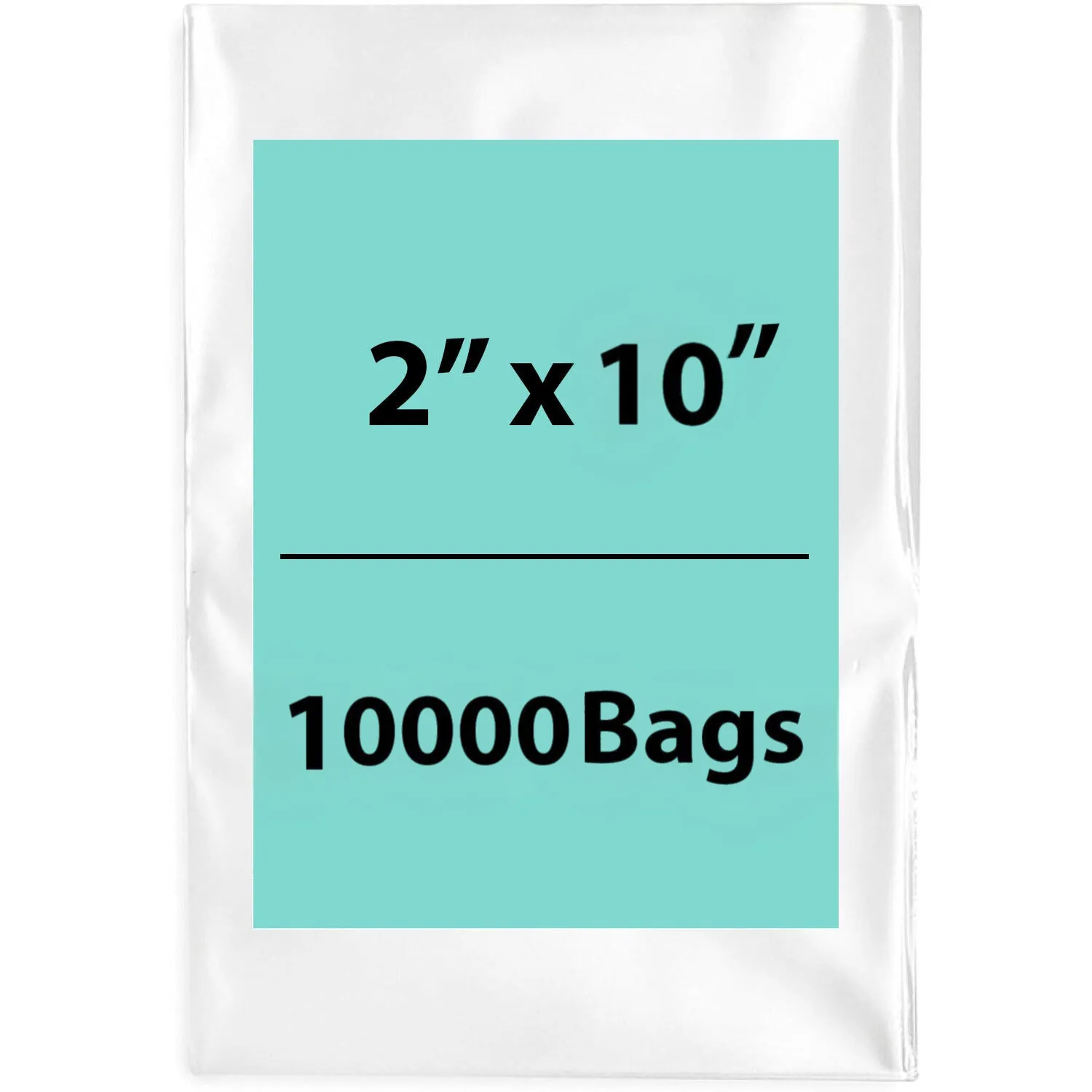 2X10 inches Clear Flat Poly Bags 2Mil Open Top (LDPE)