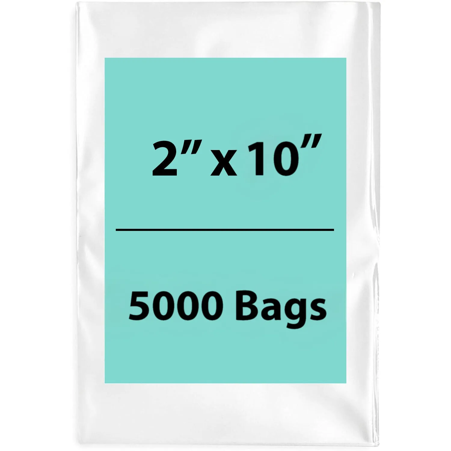 2X10 inches Clear Flat Poly Bags 2Mil Open Top (LDPE)