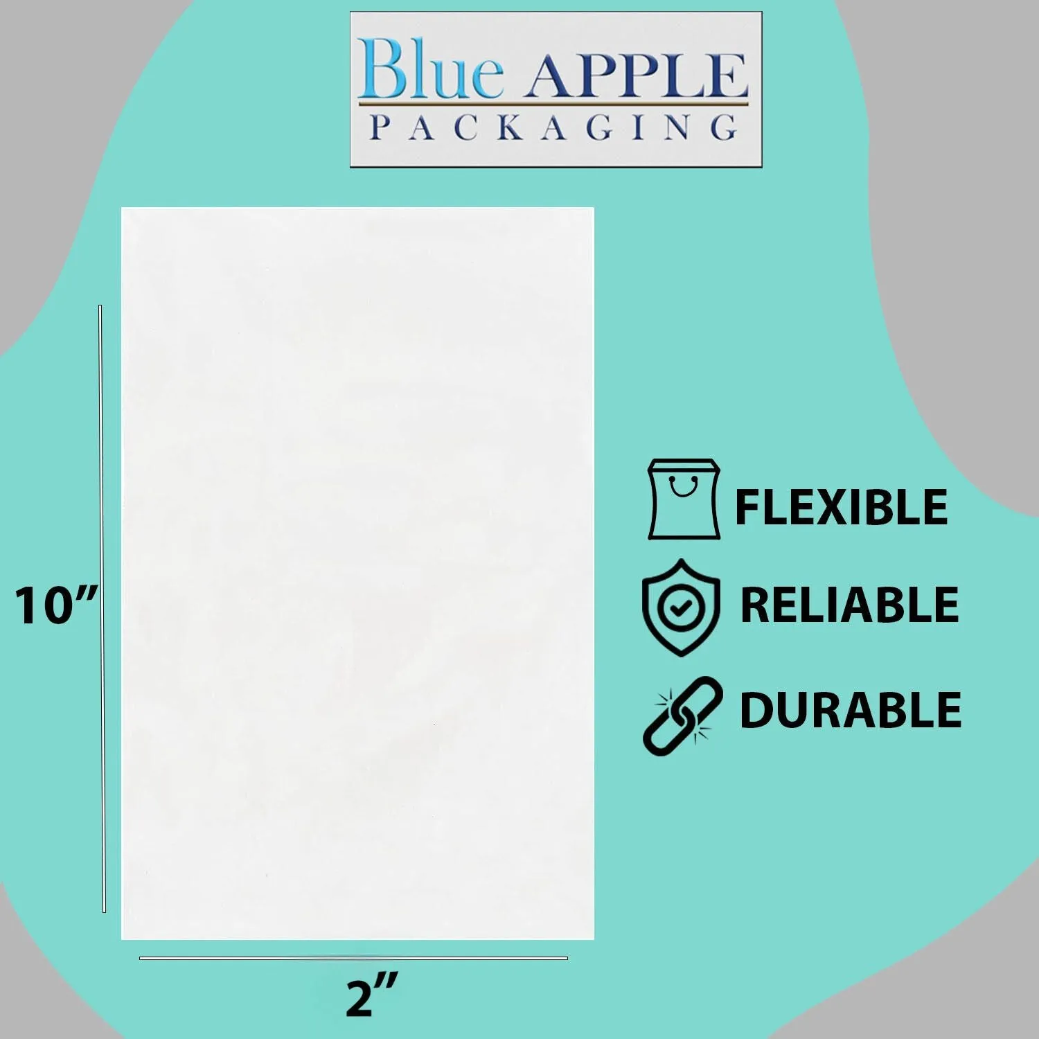 2X10 inches Clear Flat Poly Bags 2Mil Open Top (LDPE)
