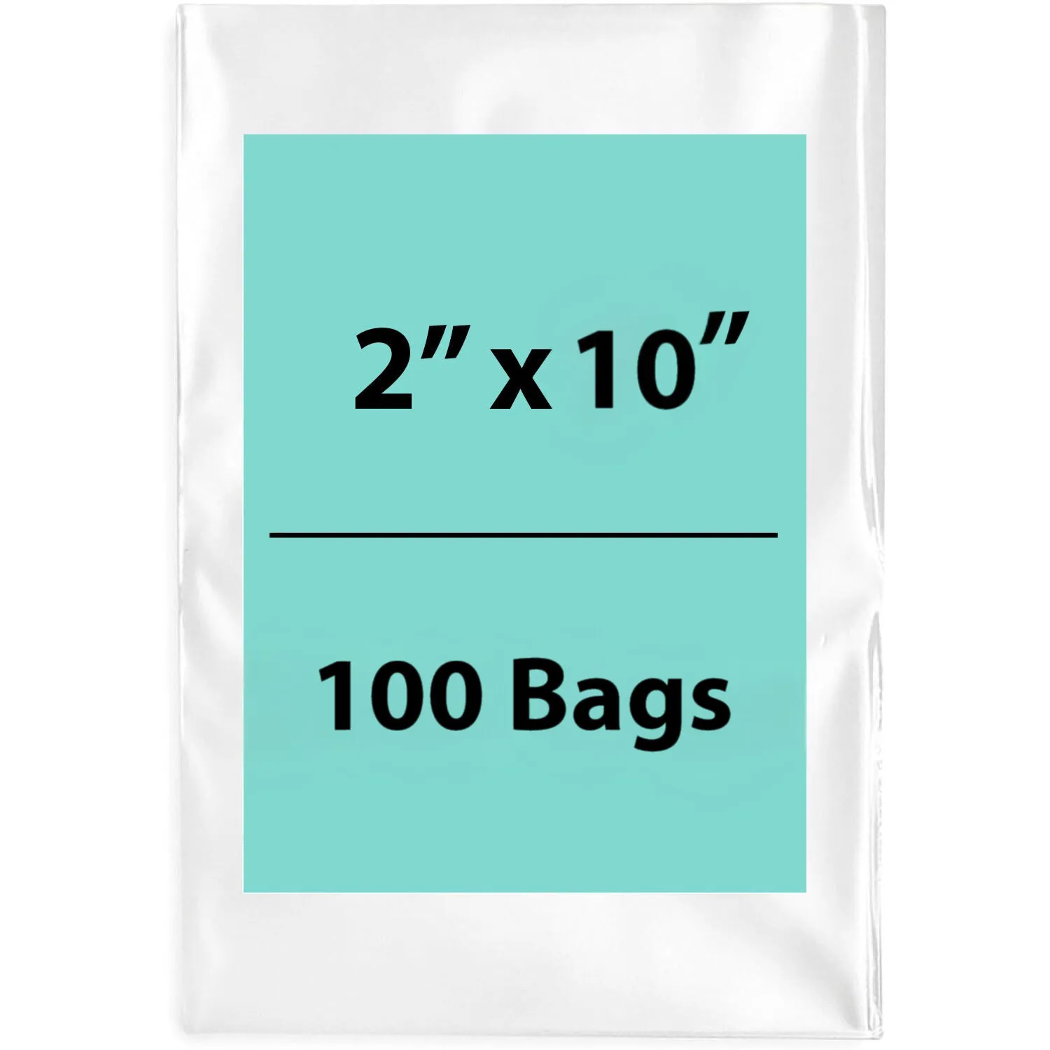2X10 inches Clear Flat Poly Bags 2Mil Open Top (LDPE)