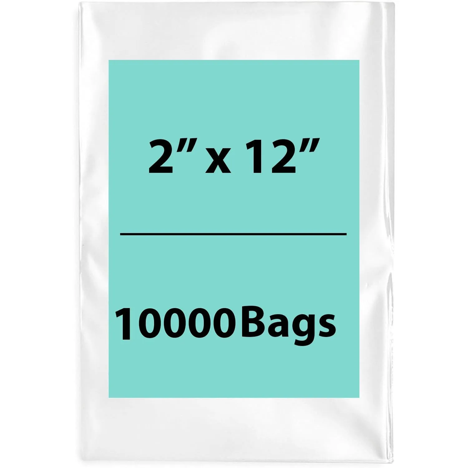 2X12 inches Clear Flat Poly Bags 2Mil Open Top (LDPE)