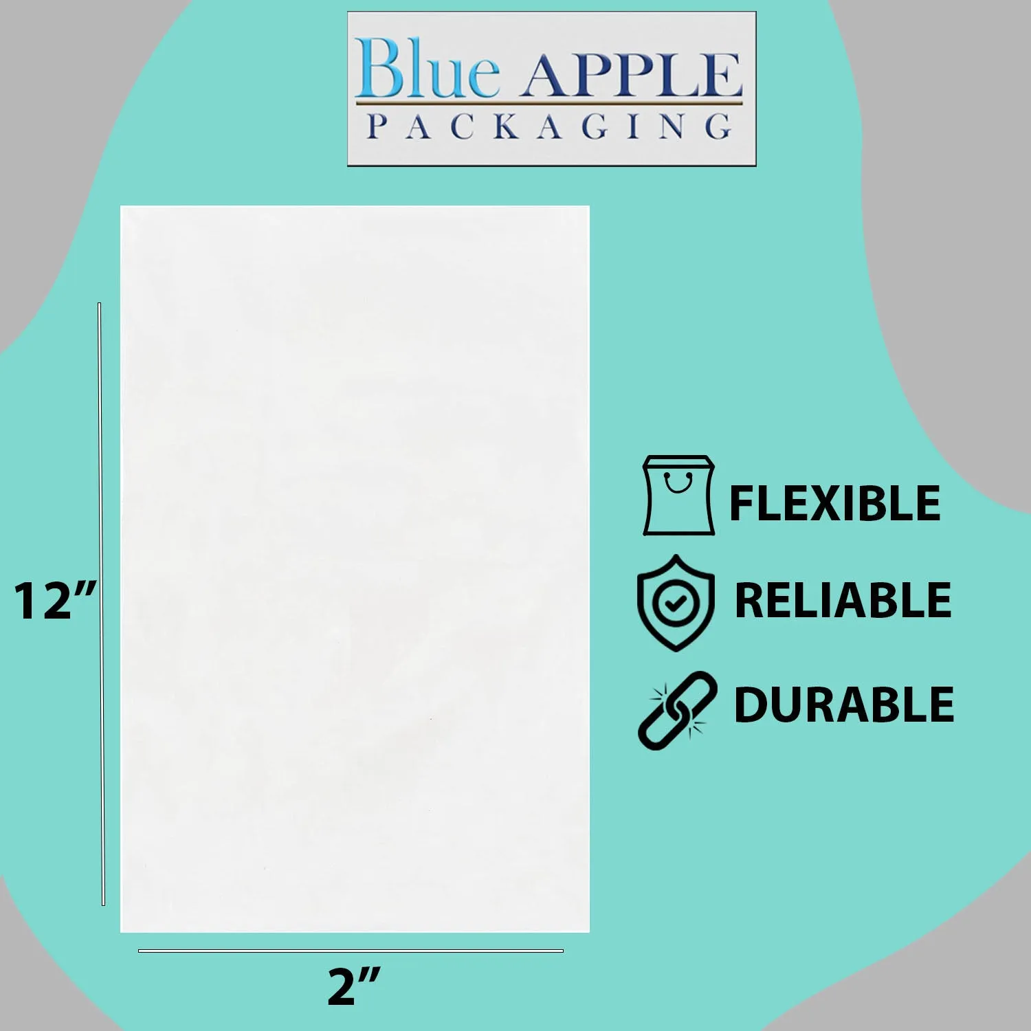 2X12 inches Clear Flat Poly Bags 2Mil Open Top (LDPE)