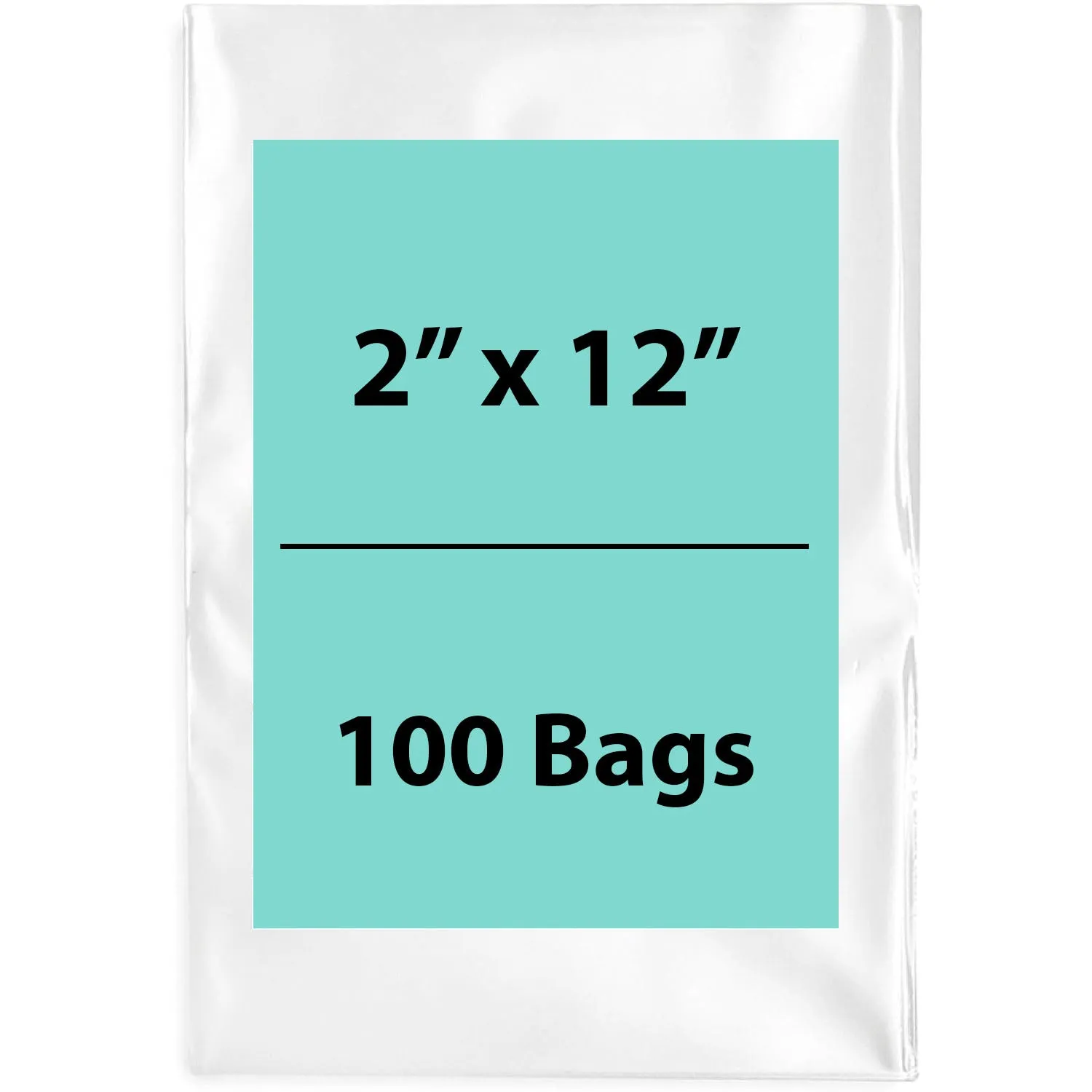 2X12 inches Clear Flat Poly Bags 2Mil Open Top (LDPE)