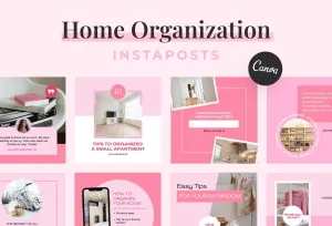 30 Home Organization Instagram Post Canva Templates V2