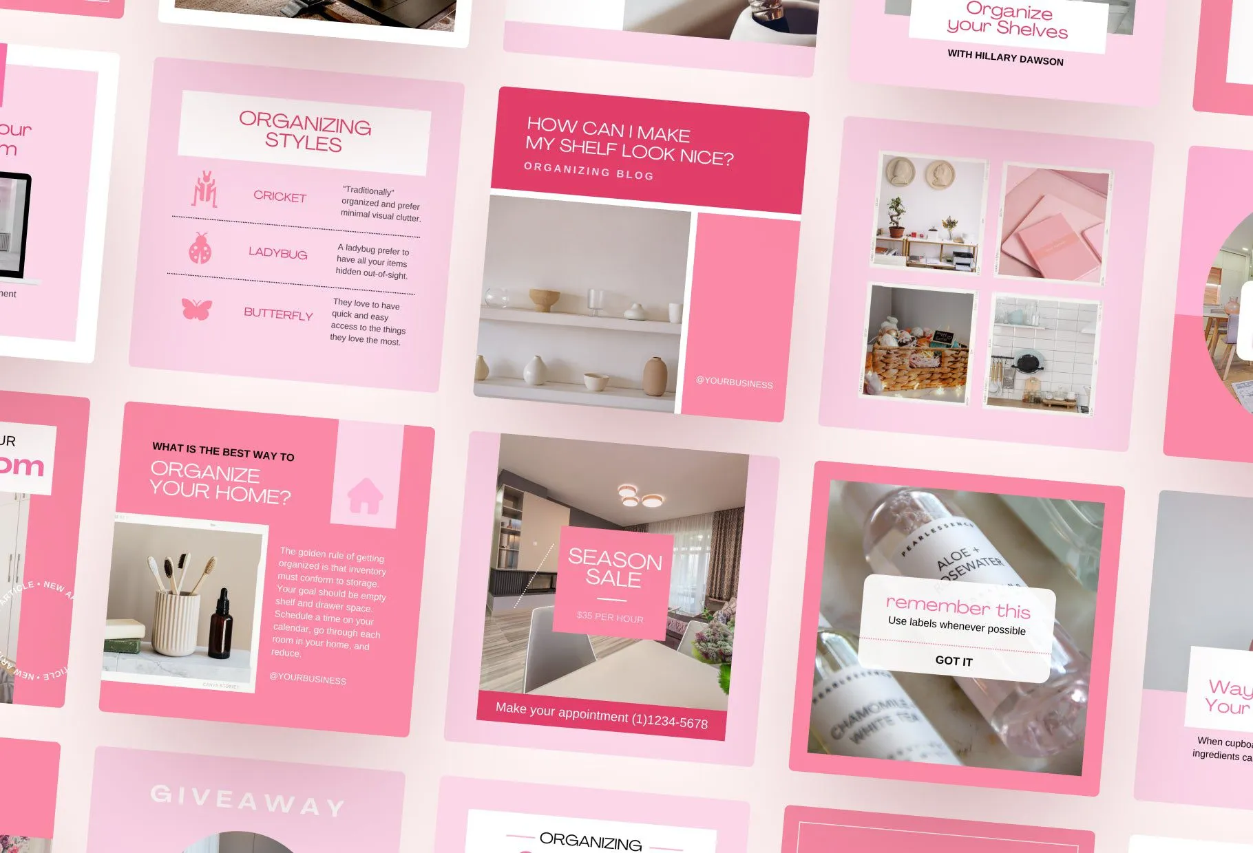 30 Home Organization Instagram Post Canva Templates V2