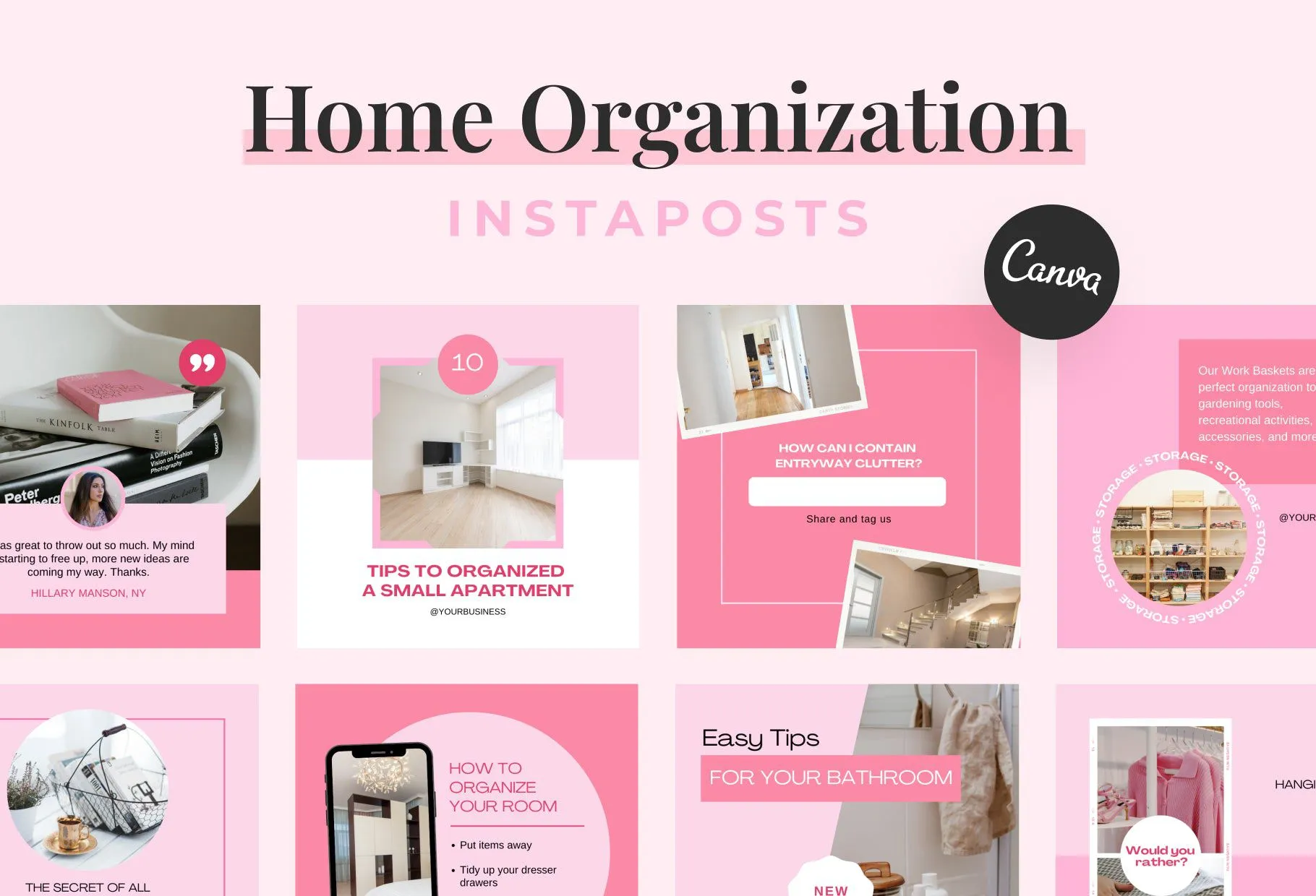 30 Home Organization Instagram Post Canva Templates V2