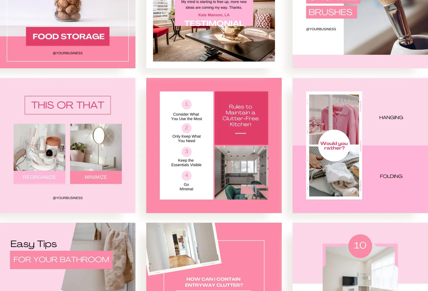 30 Home Organization Instagram Post Canva Templates V2