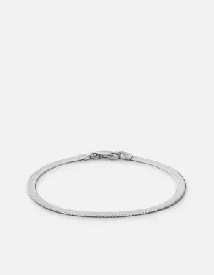 3mm Herringbone Bracelet, Sterling Silver