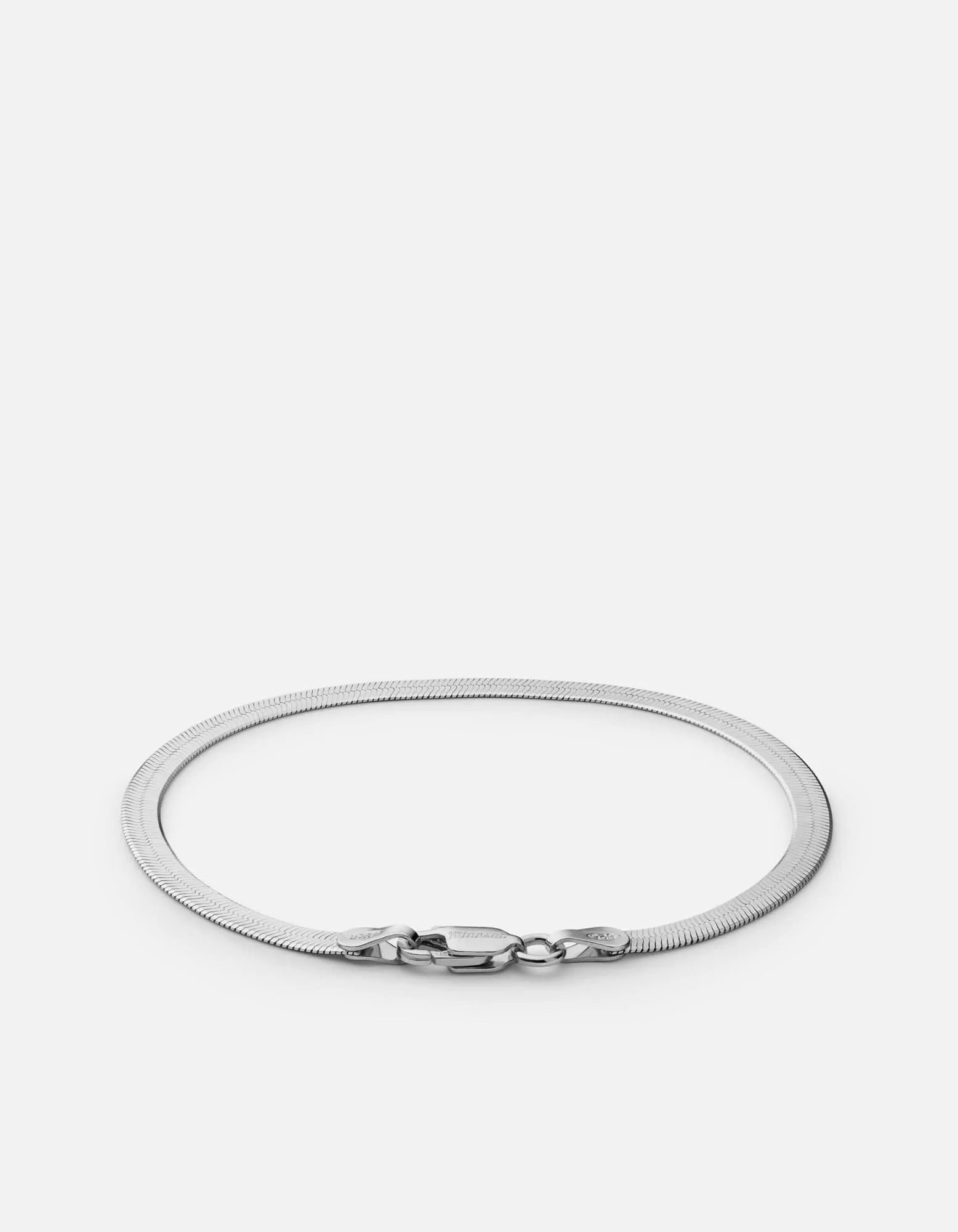 3mm Herringbone Bracelet, Sterling Silver