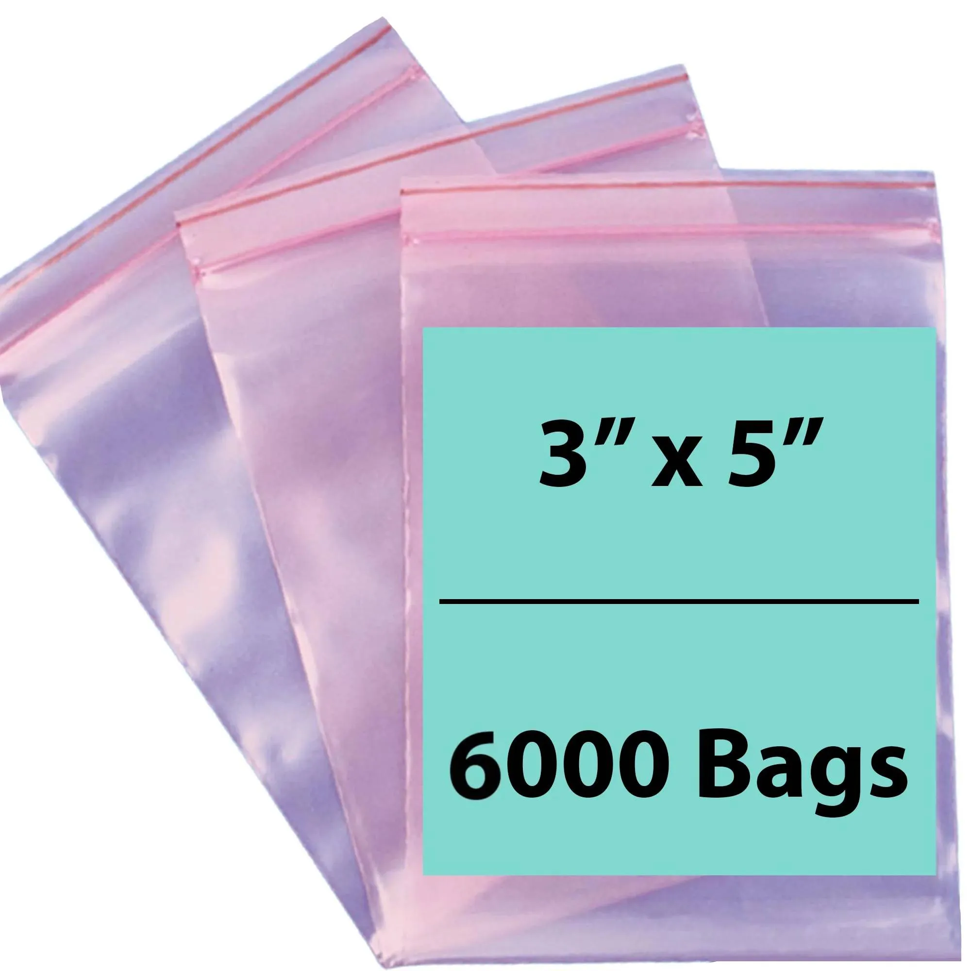 3X5 inches Pink Anti Static Zip Lock Bags 4 Mil