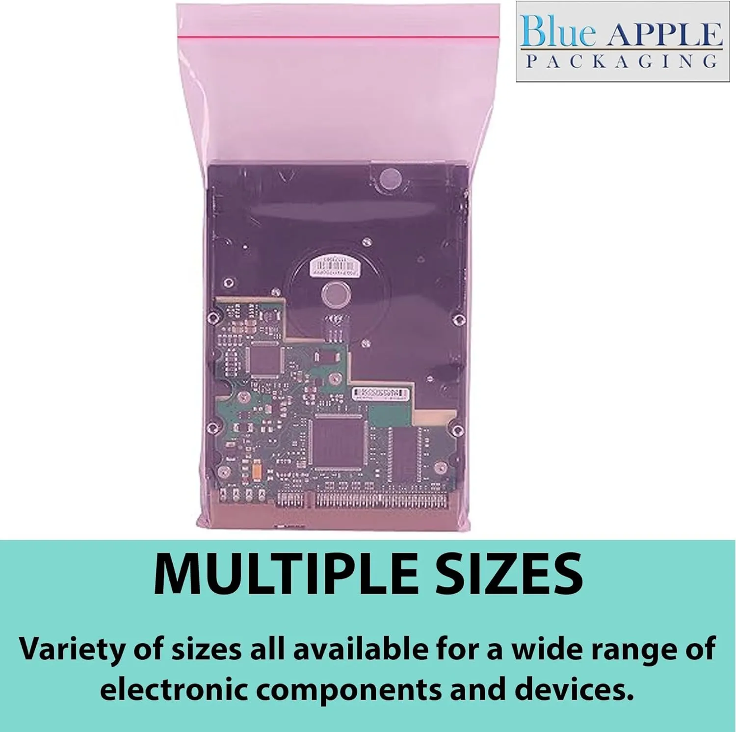 3X5 inches Pink Anti Static Zip Lock Bags 4 Mil