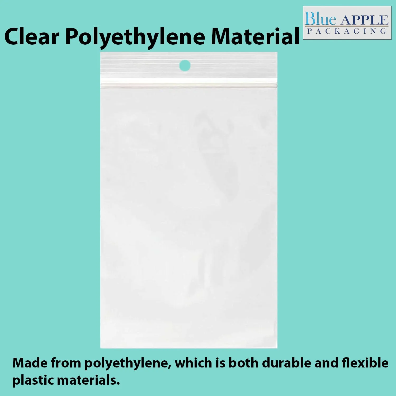 3X5 inches Reclosable Poly Bags with Hang Hole 4 Mil (LDPE) Single Track Zipper