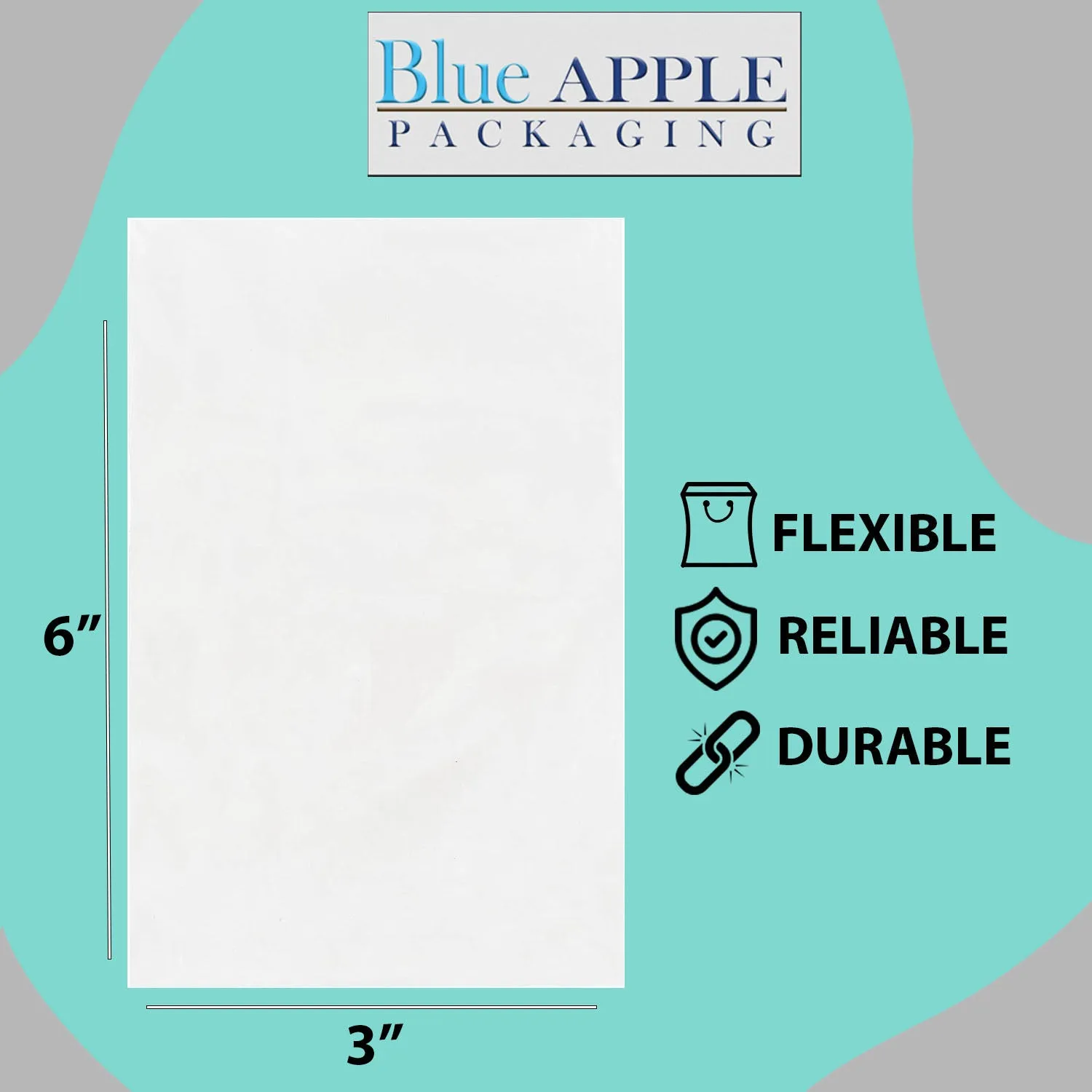 3X6 inches Clear Flat Poly Bags 3Mil Open Top (LDPE)