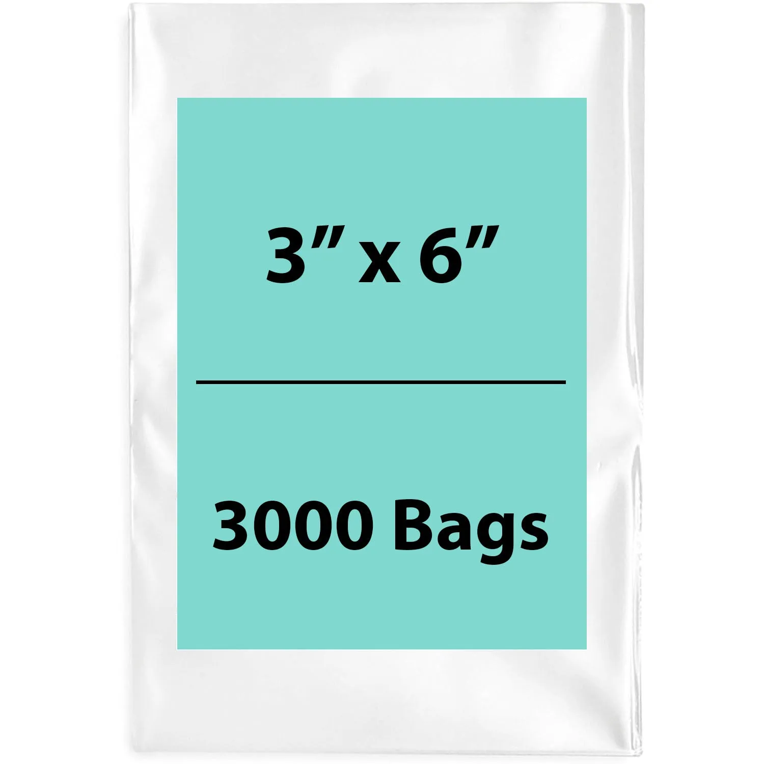 3X6 inches Clear Flat Poly Bags 3Mil Open Top (LDPE)