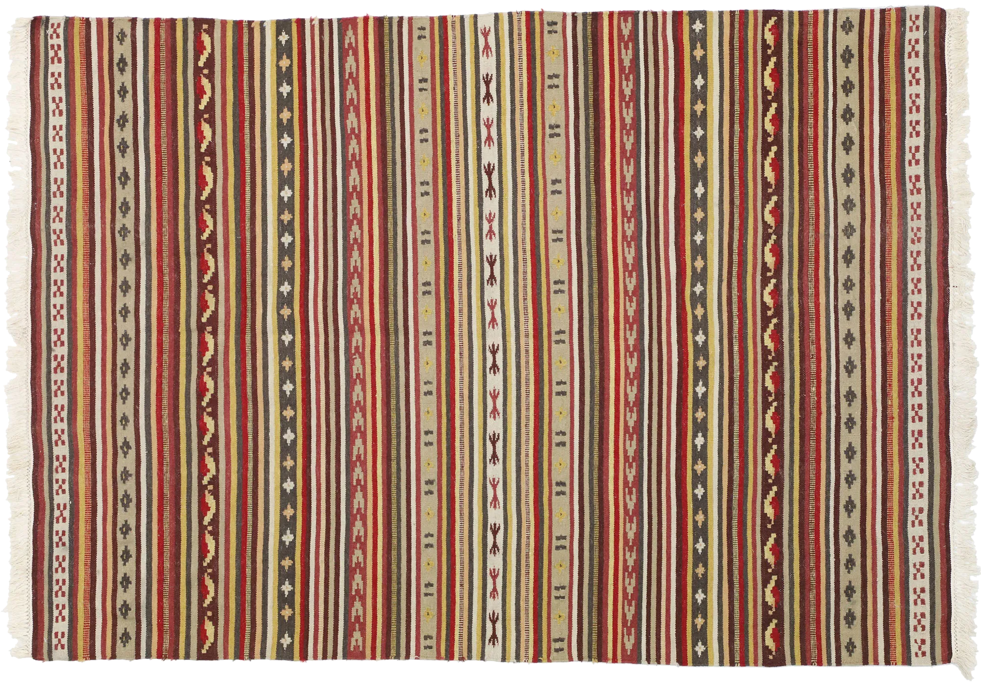 4'7" x 6'5" Vintage Kilim Rug