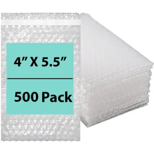 4X5.5 inches Bubble Wrap Bags Self seal pouches Shipping Supplies